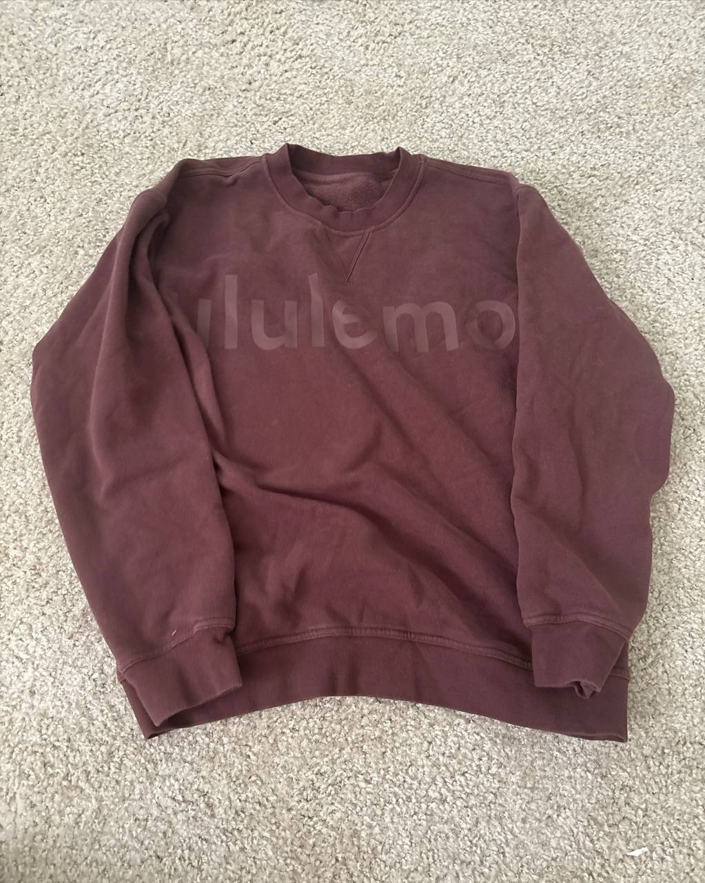 lululemon Oversized Logo Crewneck Sweatshirt Size 10 Red Merlot lululemon Oversized Logo Crewneck Sweatshirt Size 10 Red Merlot
