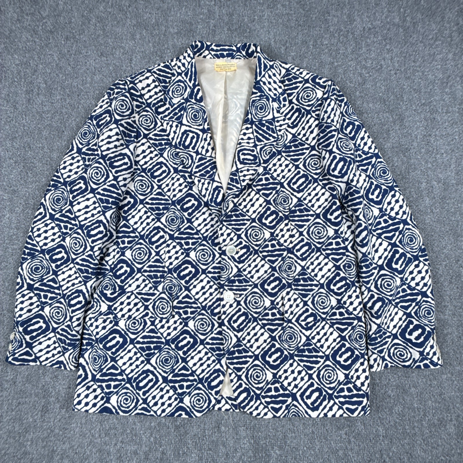 Vintage Captain Cook Sandwich Isles Blazer Coat Mens 46 Hawaiian Tiki Aloha 60s