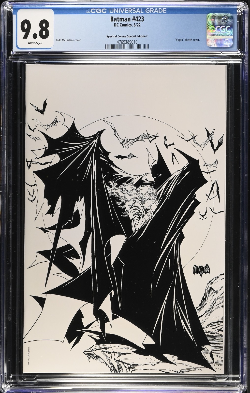 Batman #423 CGC 9.8 Spectral Comics Special Editon C Virgin Sketch Variant Cover