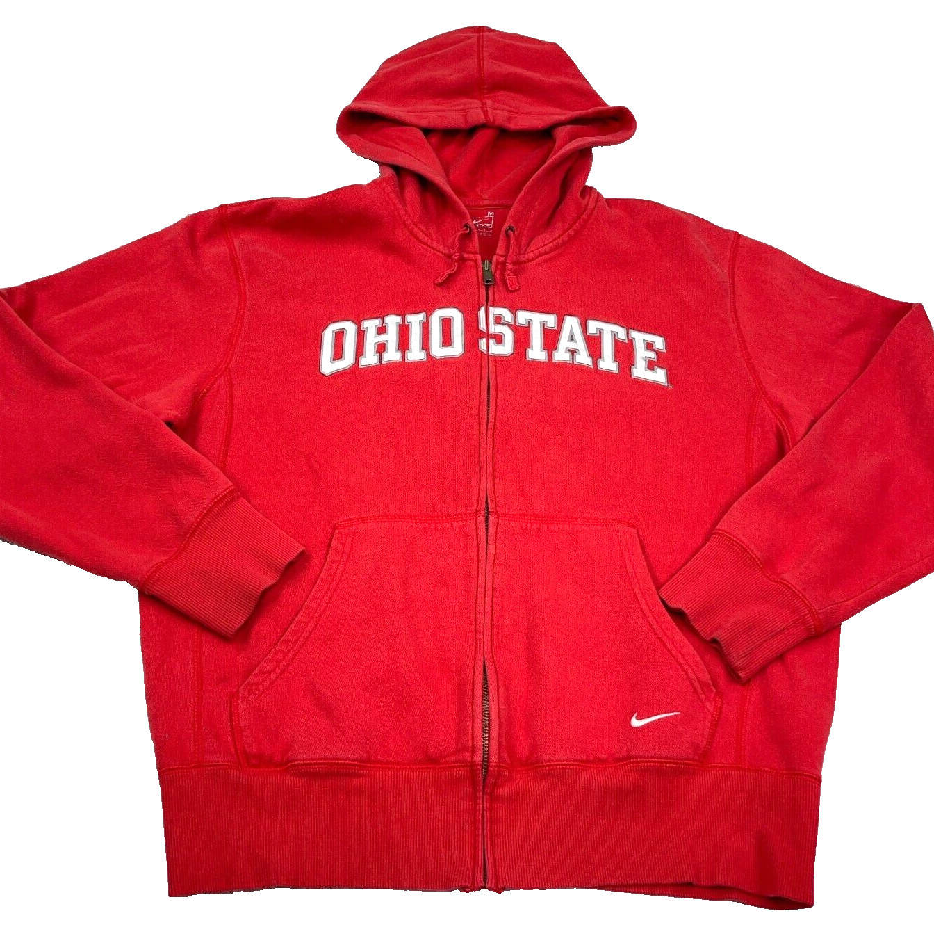 Vintage Ohio State Buckeyes Hoodie Men Medium Nike Full Zip Y2K 2000s Swoosh *