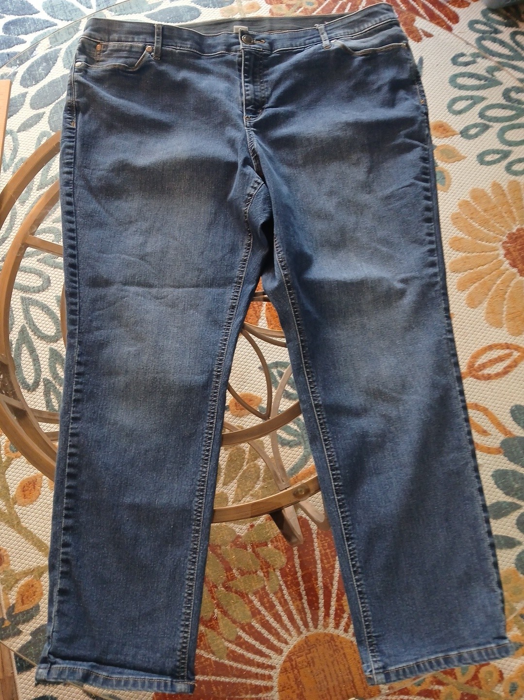 CJ Banks Women\'s Straight Leg Stretch Jeans Size 20W Blue Denim Pockets Comfort CJ Banks Women\'s Straight Leg Stretch Jeans Size 20W Blue Denim Pockets Comfort