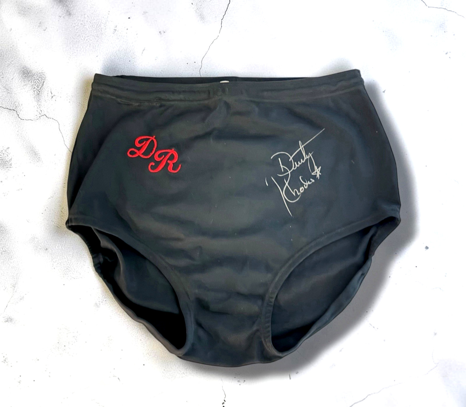 WWE DUSTY RHODES SIGNED WRESTLING TRUNKS NOT WORN WITH JSA COA AMERICAN DREAM