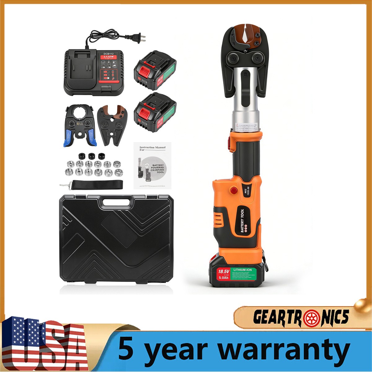 Cordless Press Tool 18V Electric Pipe Crimp Tool for 1/2 Cordless Press Tool 18V Electric Pipe Crimp Tool for 1/2