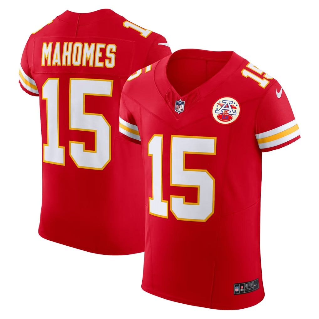 Men\'s Kansas City Chiefs Patrick Mahomes Nike Red Team Vapor F.U.S.E. Elite Jers