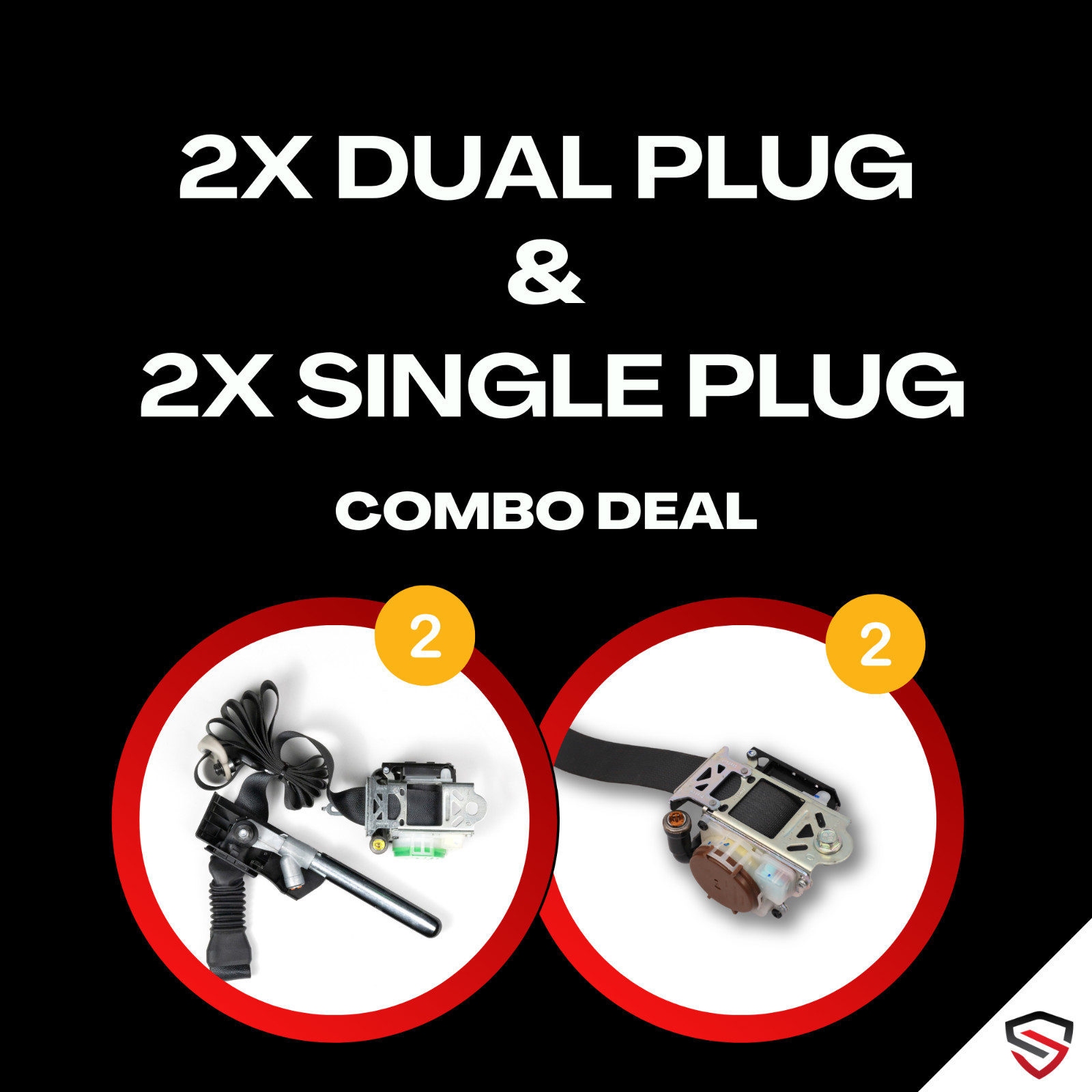 2DS 2SS (2X Dual, 2X Single) SEAT BELT REPAIR SERVICE PRETENSIONER COMBO DEAL