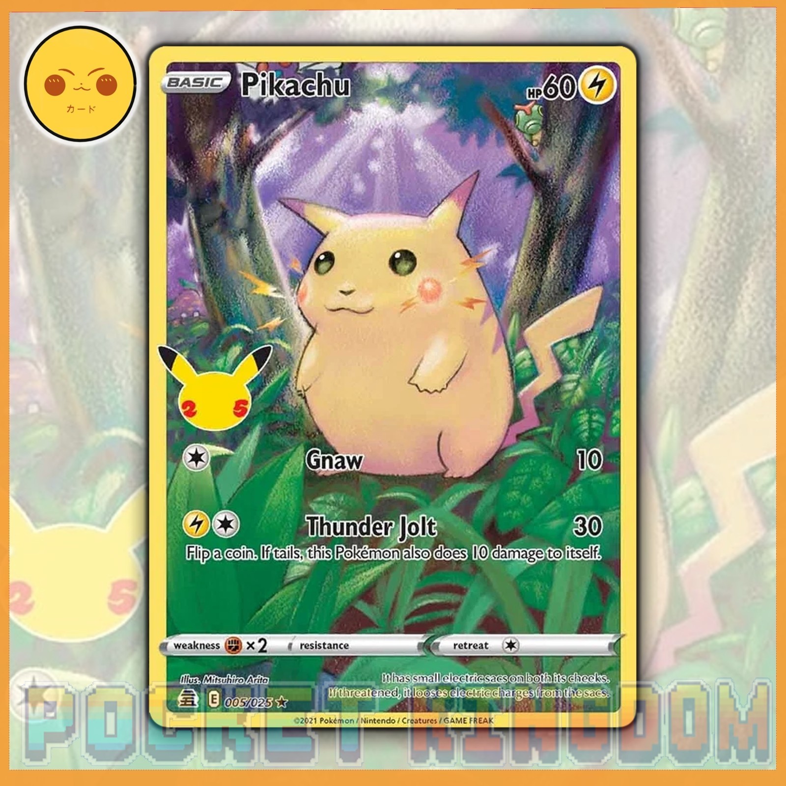 Pikachu 005/025 Pokémon TCG Holo Rare Promo Pokemon 25th Anniversary -NM- 