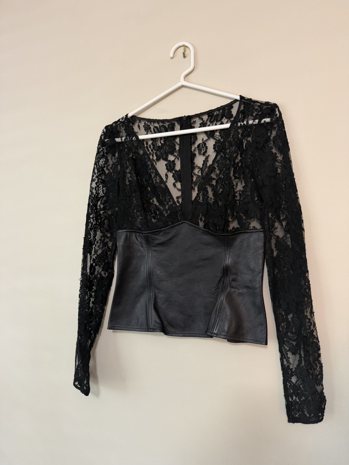 Archival vintage D&G Dolce & Gabbana leather and lace corset top Archival vintage D&G Dolce & Gabbana leather and lace corset top