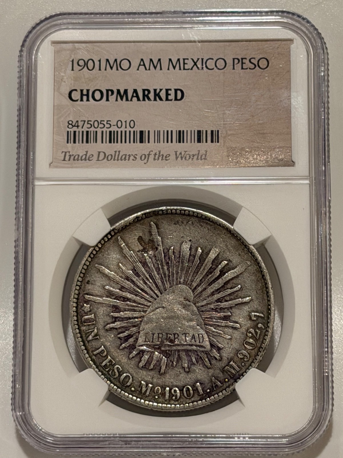1901 Mo AM Mexico Silver Peso NGC Chopmarked