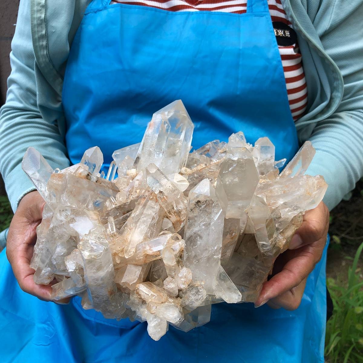 11.11LB Large Natural White Clear Quartz Crystal Cluster Rough Healing Specimen