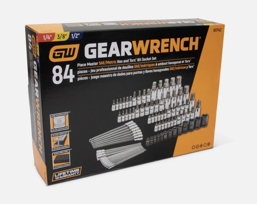 GEARWRENCH 84-Pc. Master Bit Socket Set, Hex, Torx and External Torx,