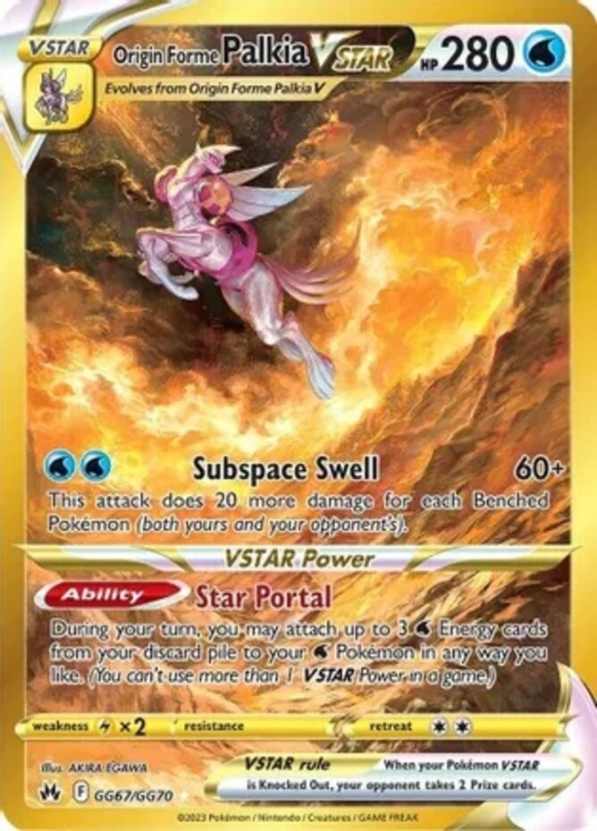 Damaged Origin Forme Palkia VSTAR - GG67/GG70 - Secret Rare Pokemon Crown Zenith