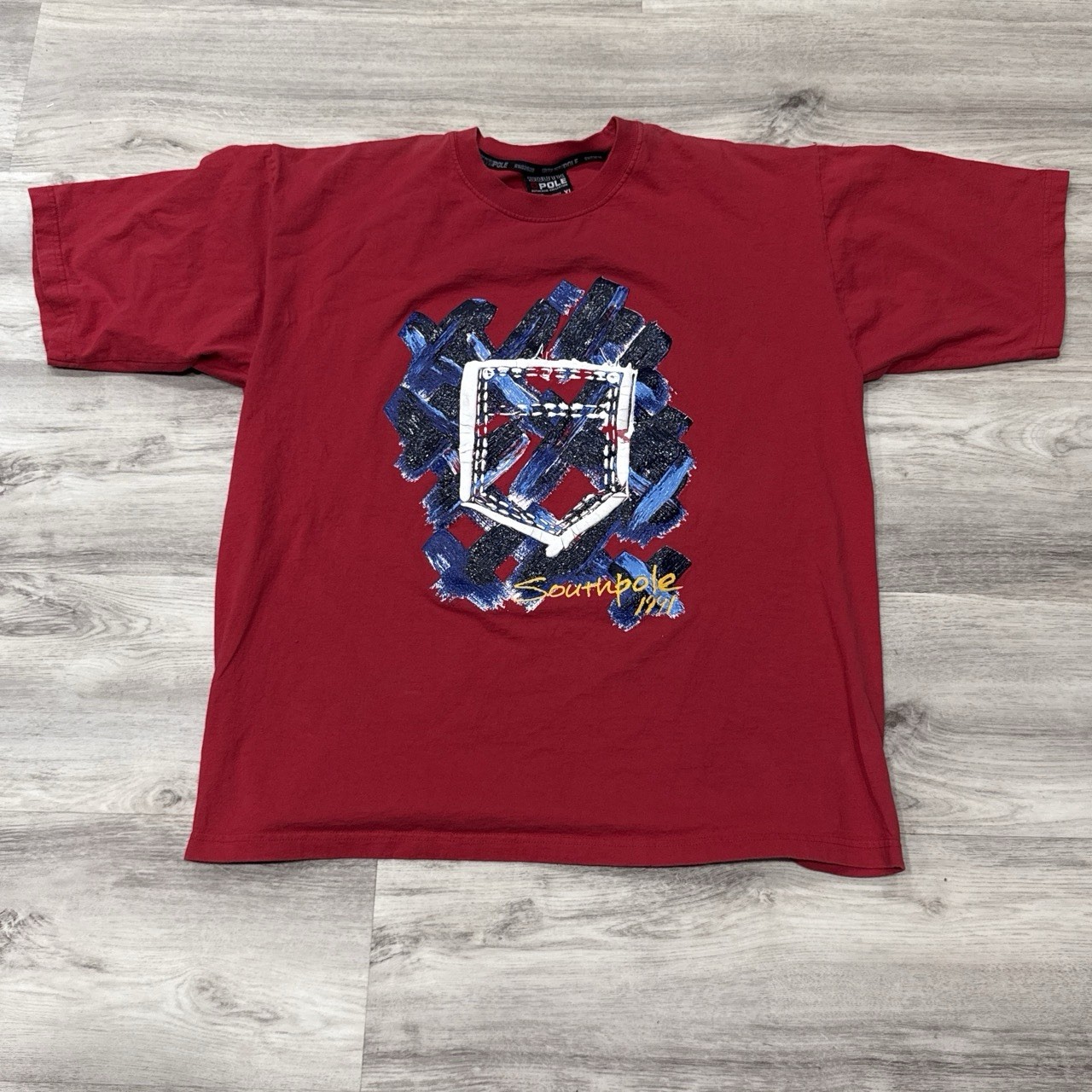 Vintage 2000s South Pole Pocket Tee Shirt Red Y2K XL Vintage 2000s South Pole Pocket Tee Shirt Red Y2K XL