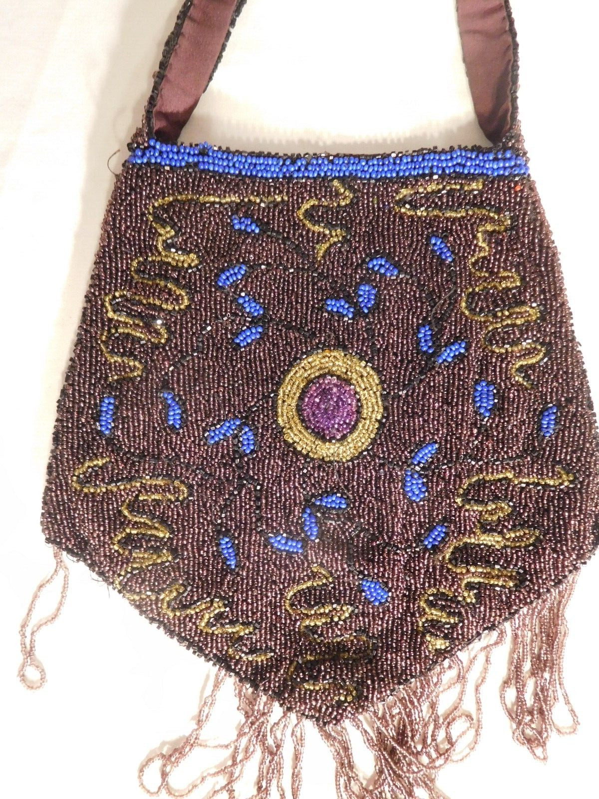 Stunning Antique Flapper Purse Purple, Blue & Gold Stunning Antique Flapper Purse Purple, Blue & Gold