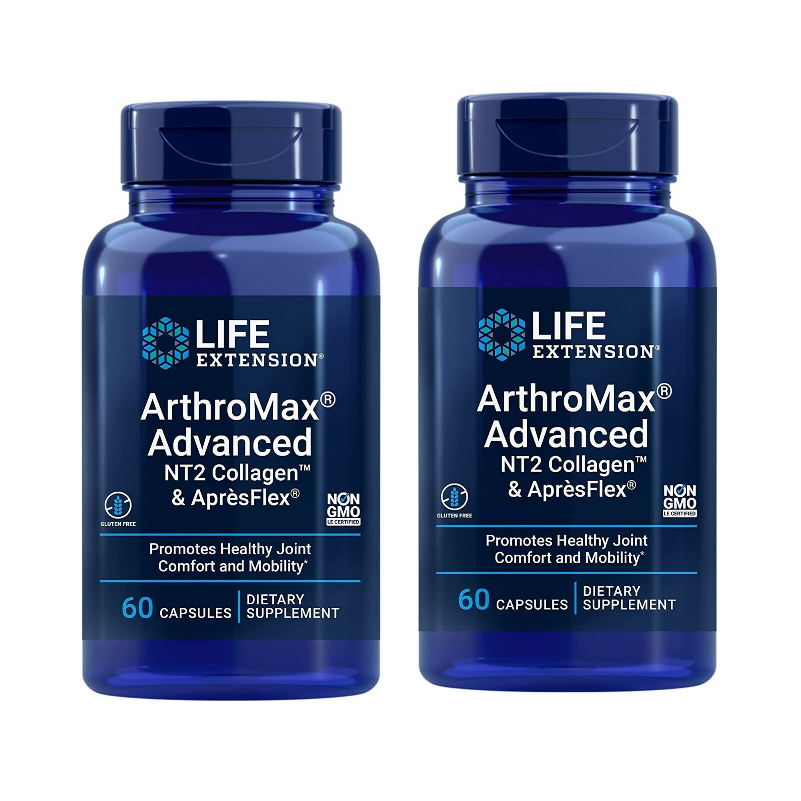 2PCS Life Extension ArthroMax Advanced with NT2 Collagen AprèsFlex Joint Comfort