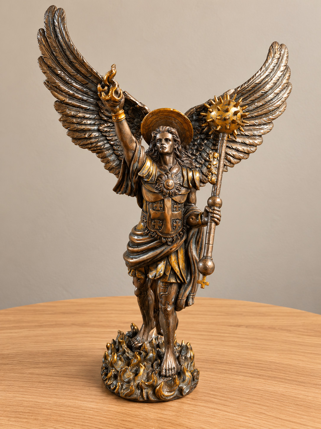 Archangel Uriel Statue Resin Angel Warrior Religious Gothic Decor