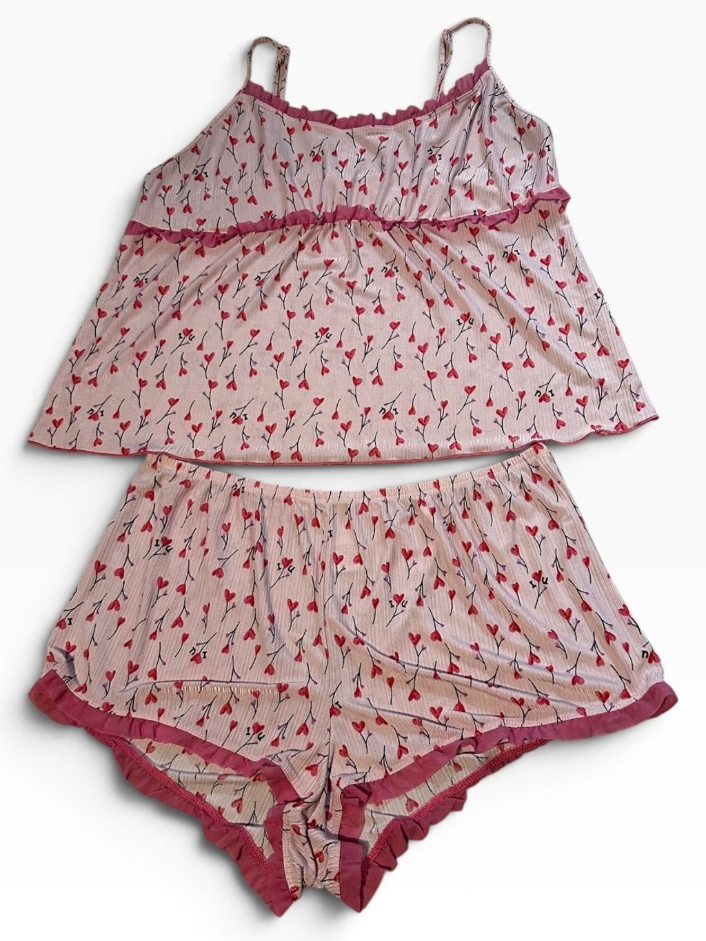Secret Treasures Heart Print Pajama Set (A013)