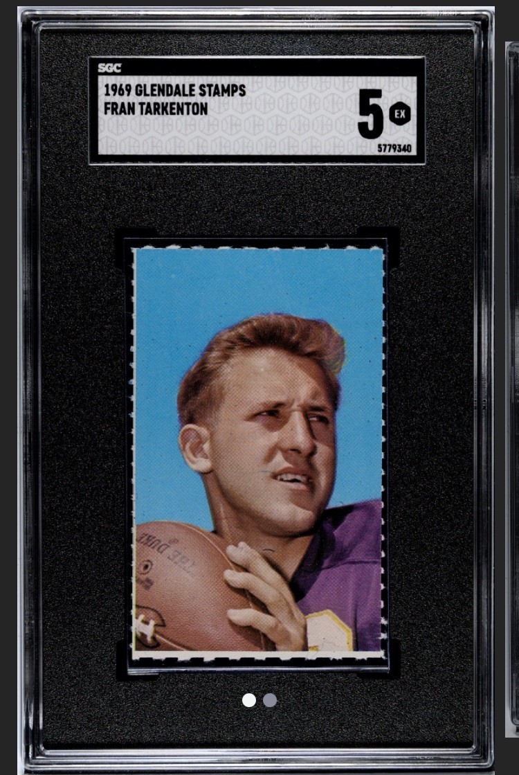 1969 Fran Tarkenton POP 1 Rare v 1962 Topps RC NFL HOF Glendale Stamp Card SGC 5 1969 Fran Tarkenton POP 1 Rare v 1962 Topps RC NFL HOF Glendale Stamp Card SGC 5