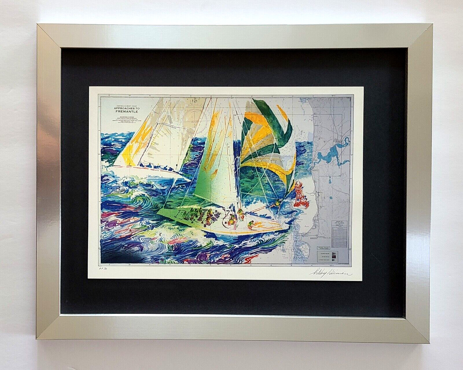 LEROY NEIMAN + 1980's VINTAGE SIGNED PRINT FRAMED + AMERICA'S CUP LEROY NEIMAN + 1980's VINTAGE SIGNED PRINT FRAMED + AMERICA'S CUP