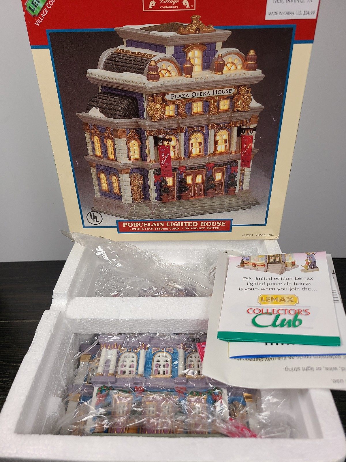 LEMAX Caddington Village 2001 Vtg Christmas Porcelain Lighted Plaza Opera House LEMAX Caddington Village 2001 Vtg Christmas Porcelain Lighted Plaza Opera House