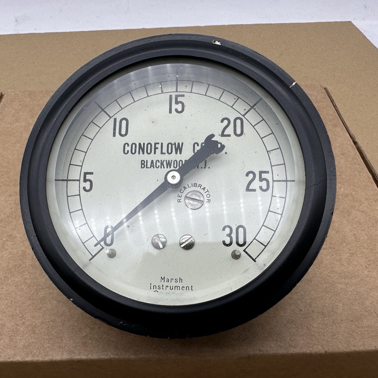 NEW NOS Vtg Antique Marsh Instrument Company Conoflow Corp 0-30 Pressure Gauge