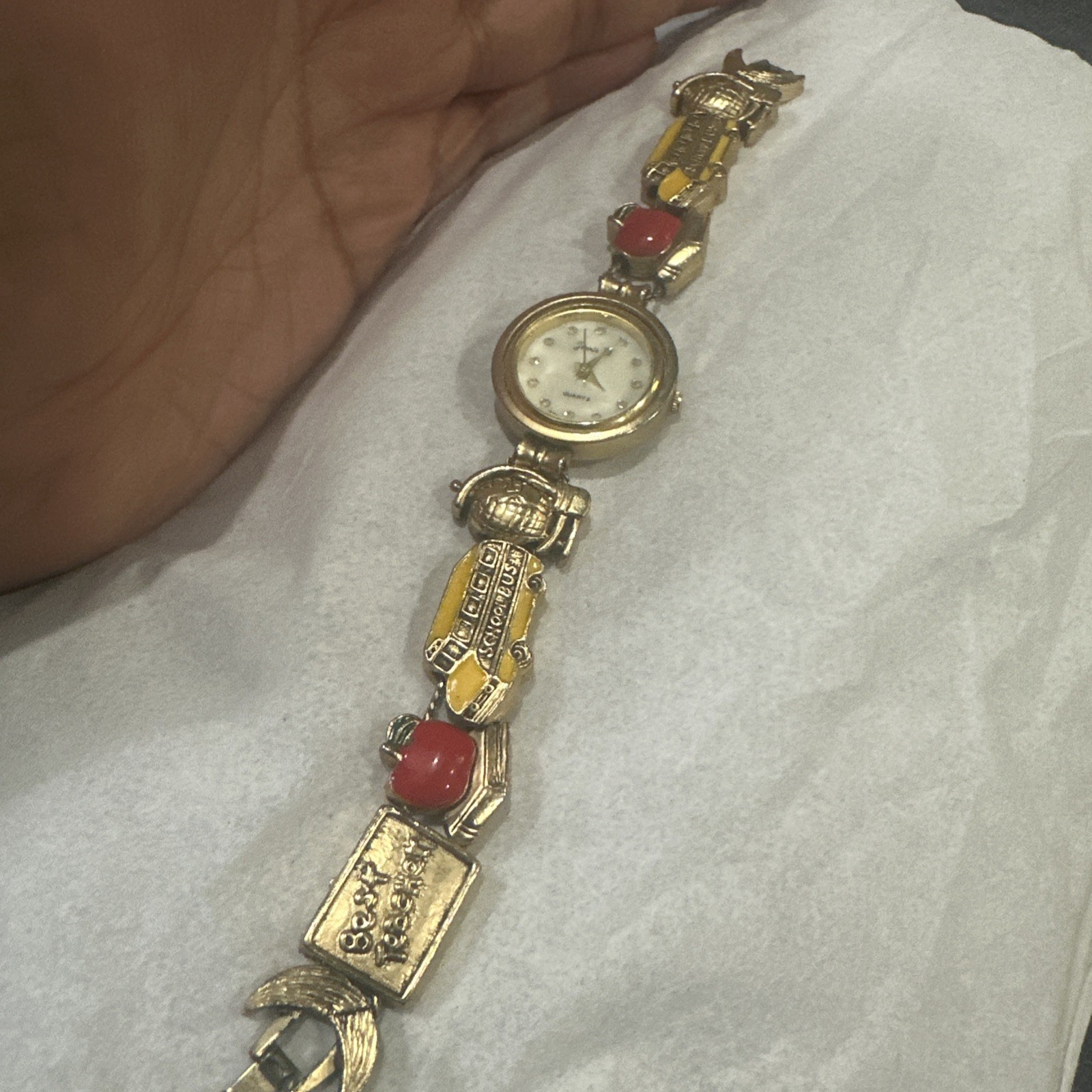Works Jennie B Womens Watch 24mm Gold Tone School Teacher New Battery Fit 6in\ Works Jennie B Womens Watch 24mm Gold Tone School Teacher New Battery Fit 6in\