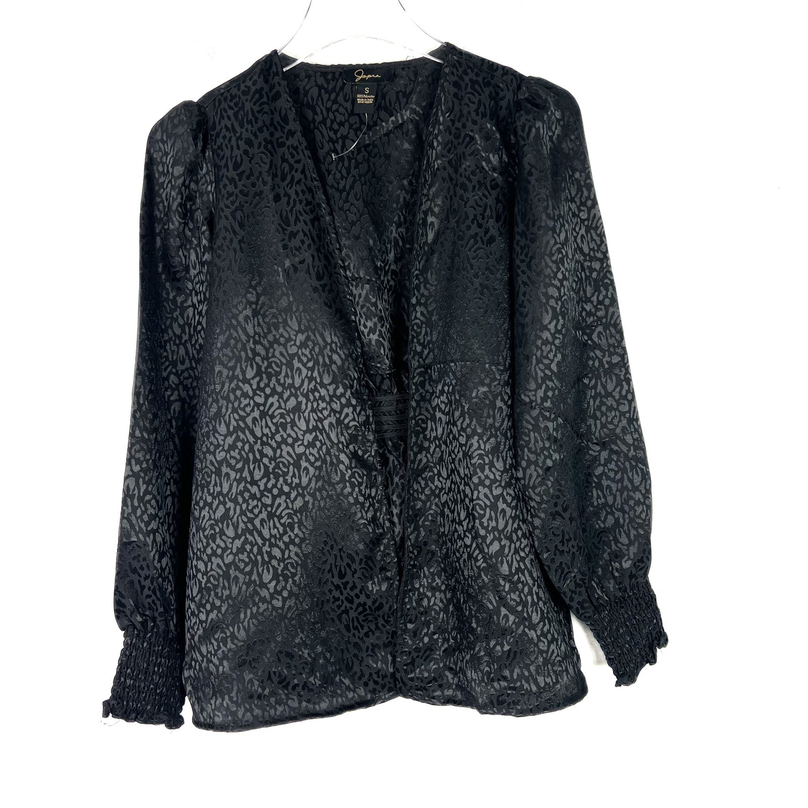 NWT Japna Leopard Print Open Front Top Black Cardigan Going Out Size Small S NEW