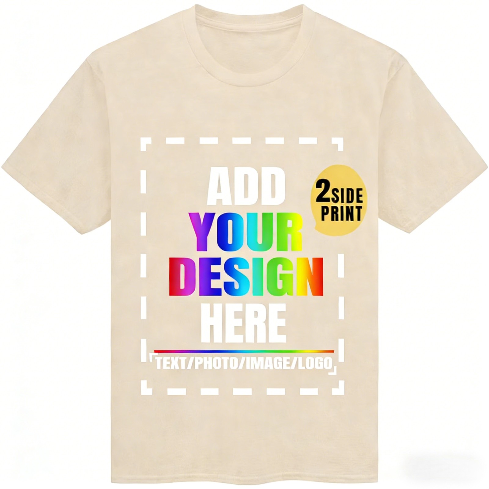 Personalized Custom T-Shirt Double Sided Print  Your Design Text Logo Photo Gift