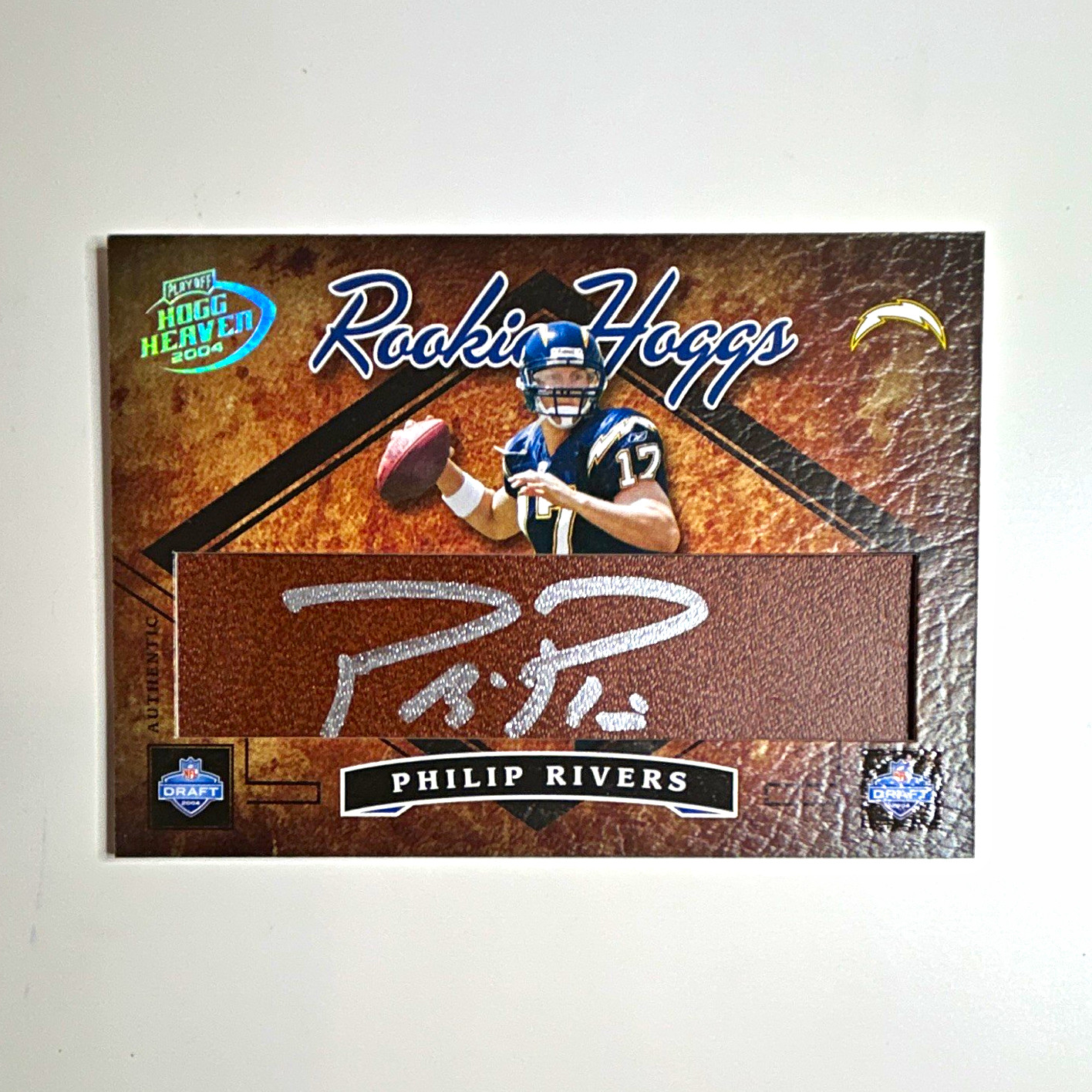 2004 Playoff Hogg Heaven Philip Rivers Rookie Hoggs #RH-4 Chargers RC Auto /150 2004 Playoff Hogg Heaven Philip Rivers Rookie Hoggs #RH-4 Chargers RC Auto /150