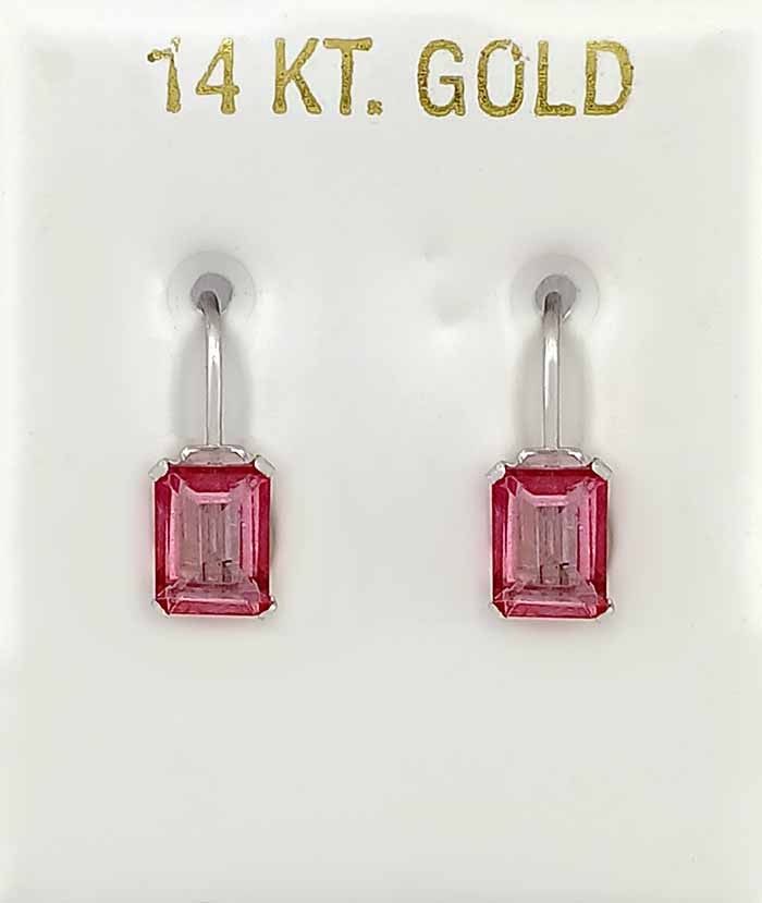 GENUINE 2.36 Cts PINK SAPPHIRE DANGLING EARRINGS 14K WHITE GOLD -Free Appraisal 
