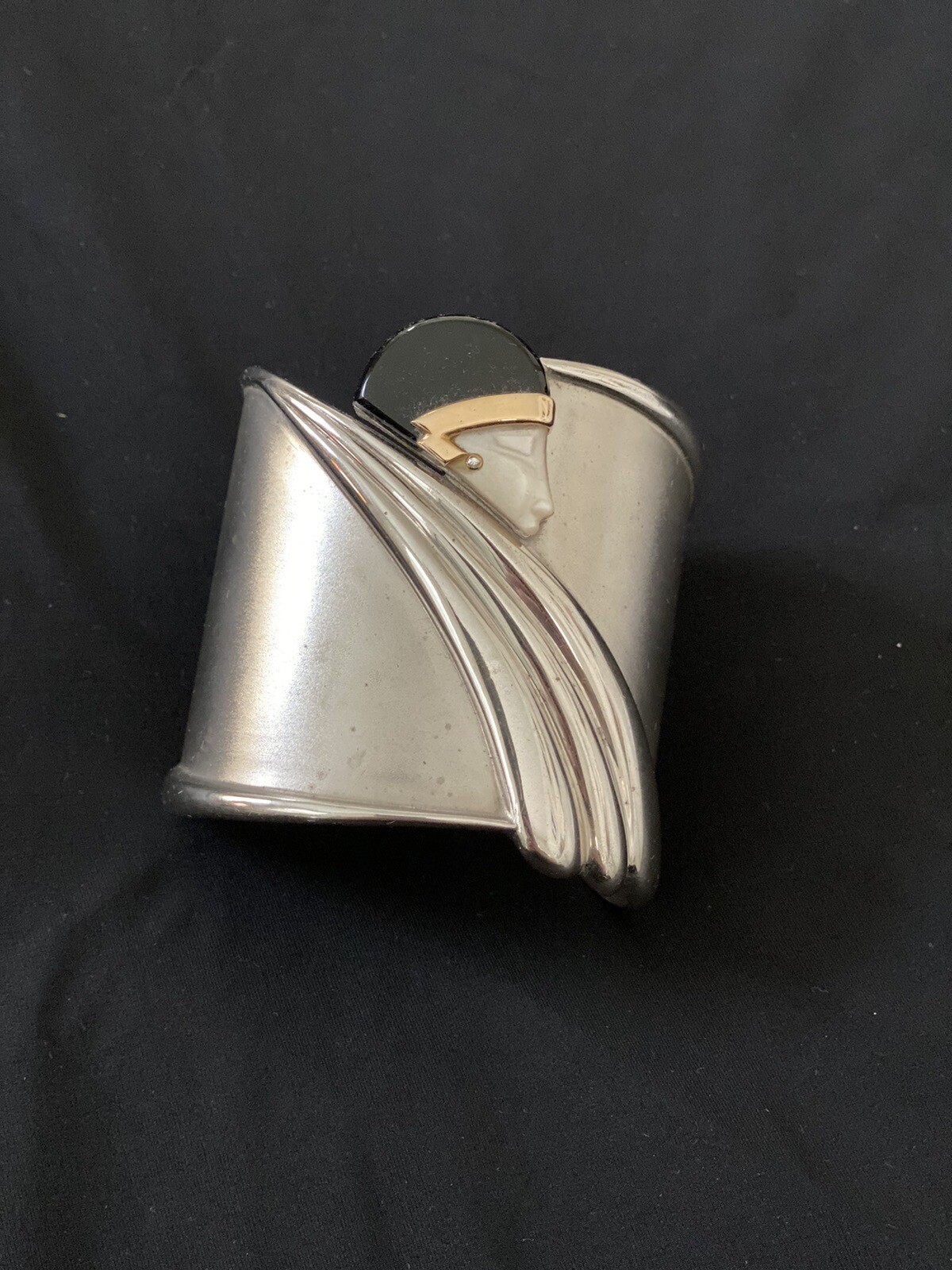 Erte Tempest Sterling Silver 14K Gold Cuff Diamond Bracelet - Numbered 233/600 