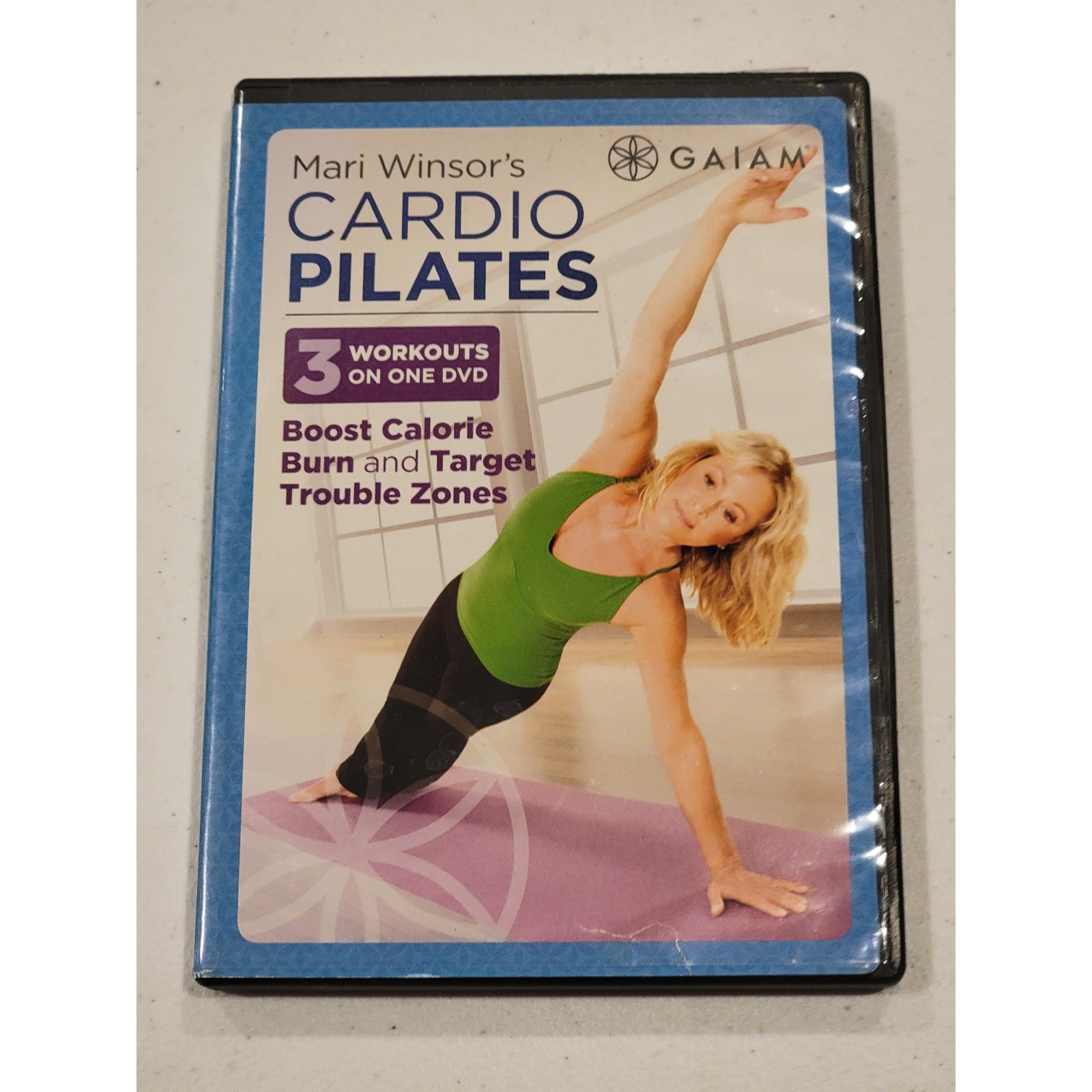 Gaiam Mari Winsors Cardio Pilates Fitness DVD 3 Workouts Calorie Burn Toning
