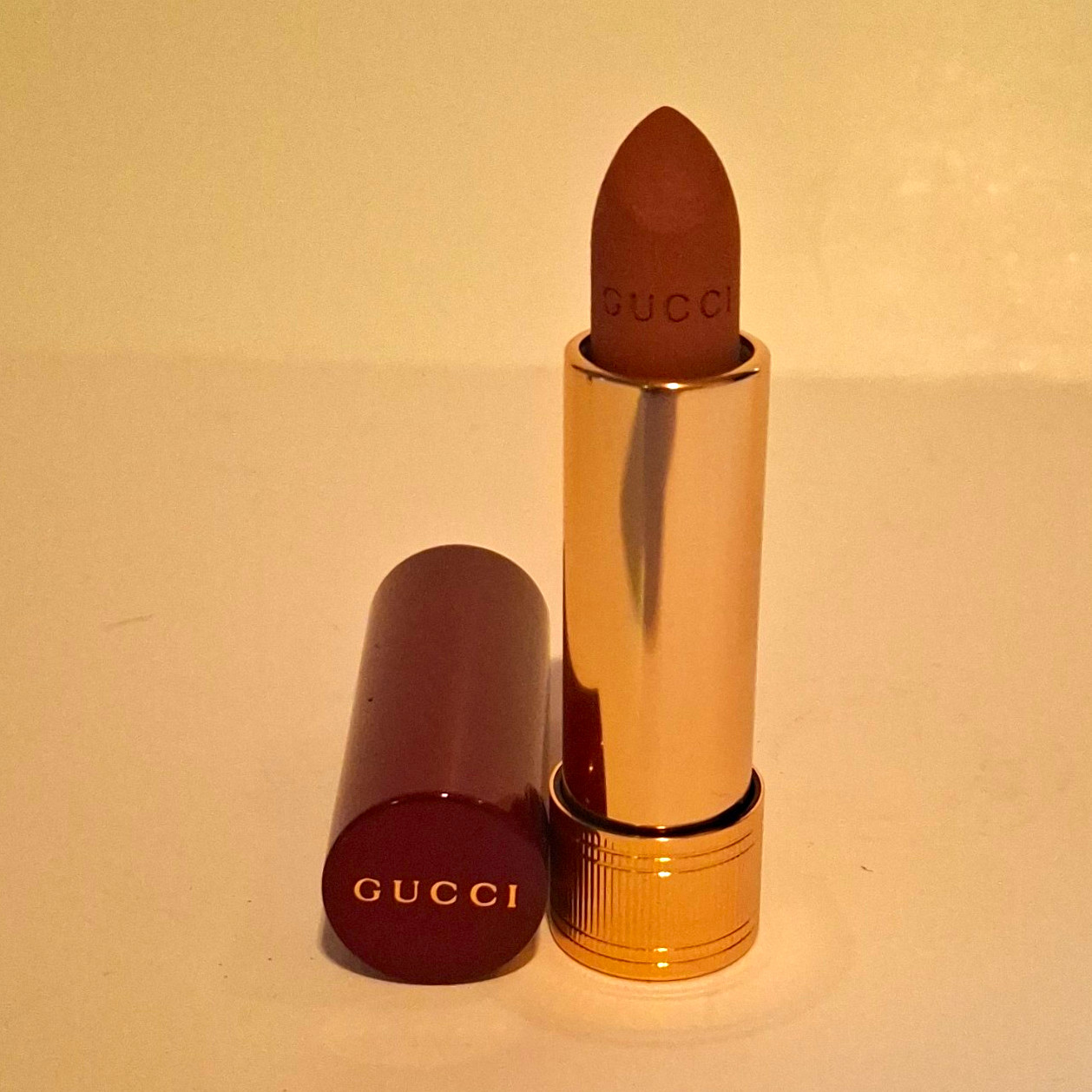 Gucci Rouge A Levres Mat Matte Lipstick, Amanda Dusk 128 Nude, 0.12 oz Gucci Rouge A Levres Mat Matte Lipstick, Amanda Dusk 128 Nude, 0.12 oz
