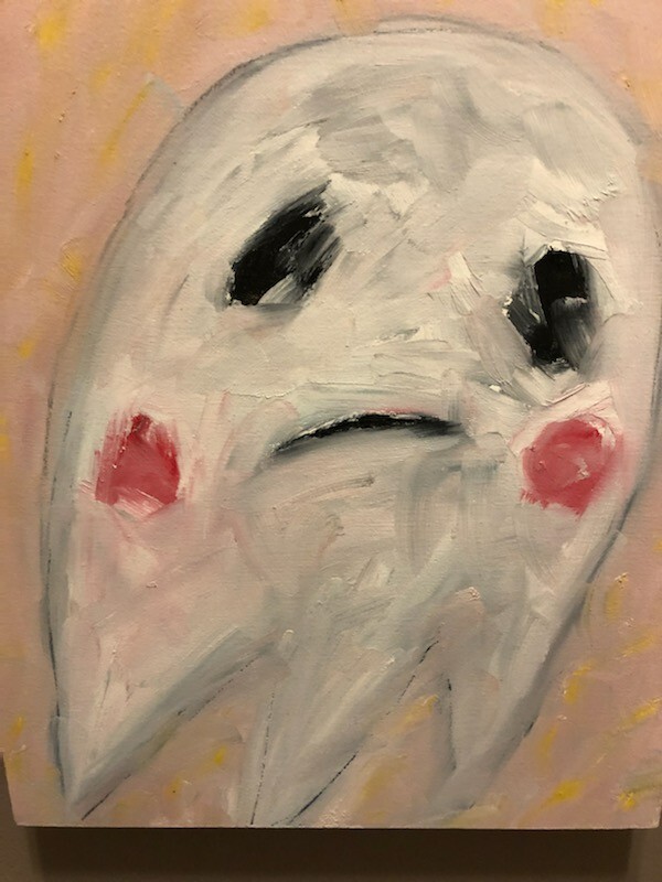 ADAM HANDLER  Worried Fellow GHOST 2019 Oil Stick on Panel SIGNED  COA Original