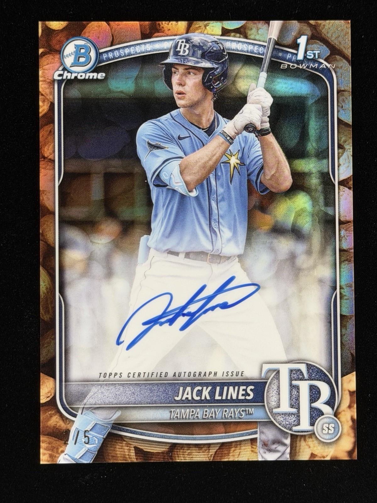 2025 Bowman Chrome Jack Lines 1st Peanuts Snack Pack AUTO 2/5 Tampa Bay Rays 2025 Bowman Chrome Jack Lines 1st Peanuts Snack Pack AUTO 2/5 Tampa Bay Rays