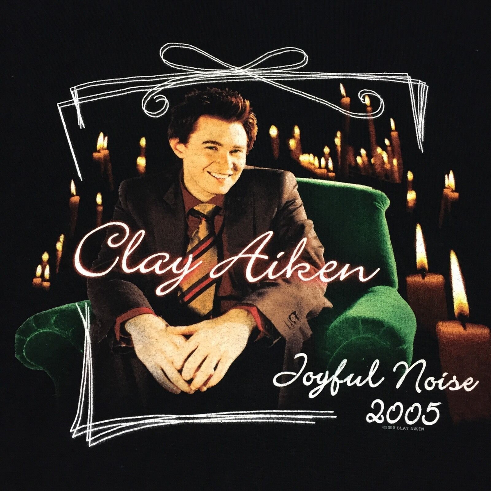 Vintage Clay Aiken 2005 Joyful Noise Tour Cotton Black S-4XL Unisex Shirt JJ44