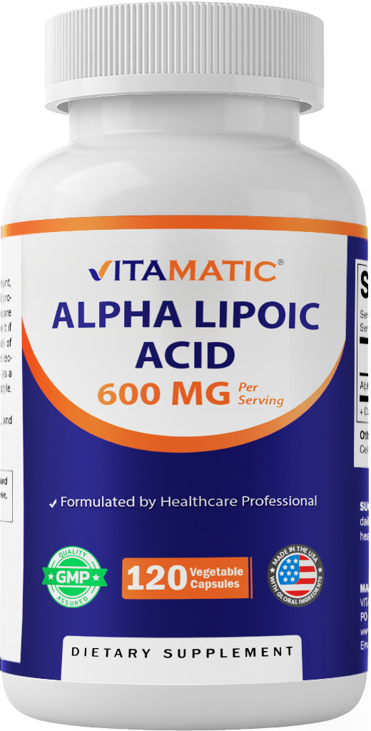Vitamatic Alpha Lipoic Acid (ALA) 600mg Per Serving - 120 Vegetable Capsules Vitamatic Alpha Lipoic Acid (ALA) 600mg Per Serving - 120 Vegetable Capsules