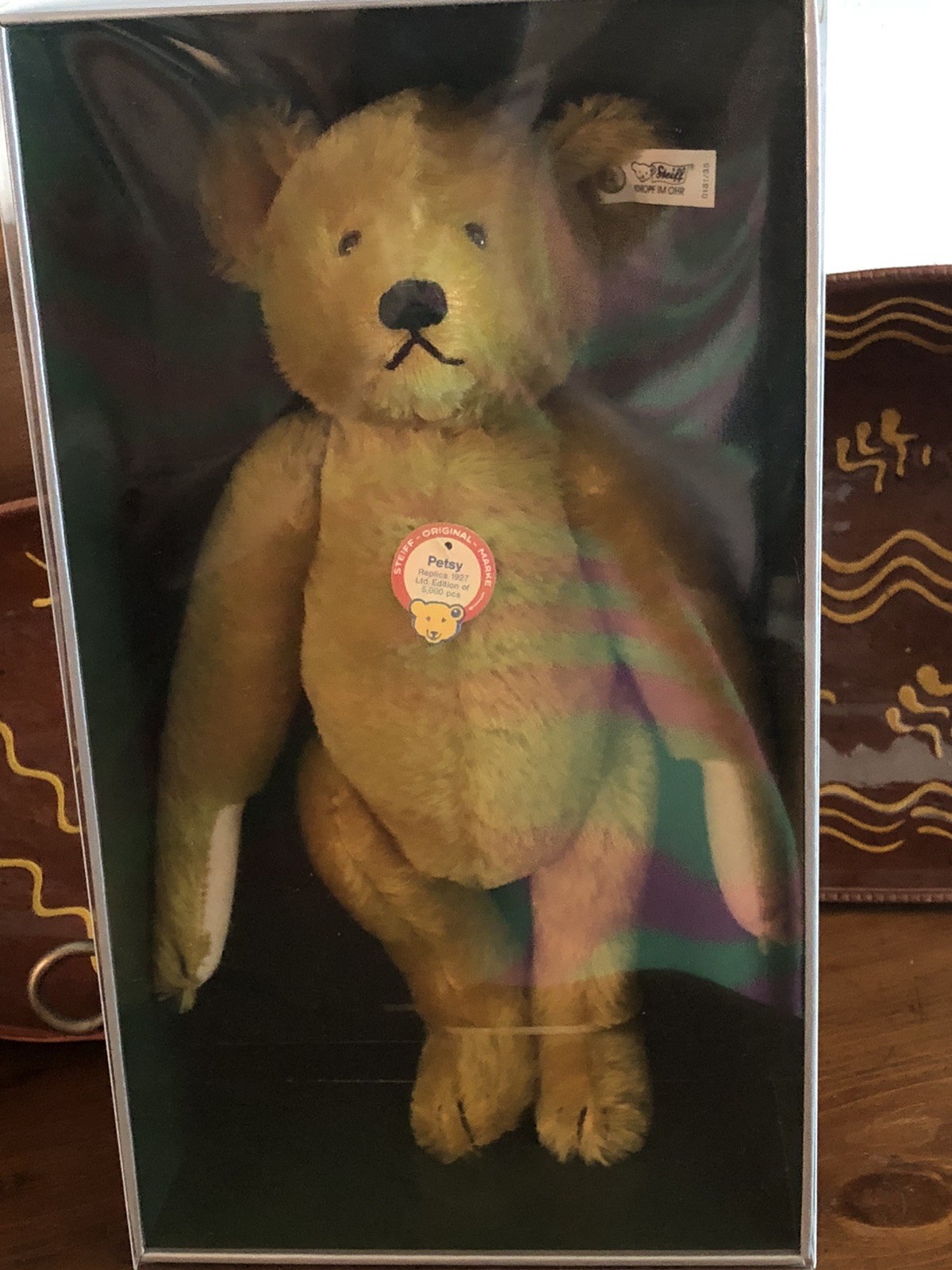 Vintage 1989 Limited Edition Steiff Petsy Brass 1927 Replica 0181/35 Squeaker