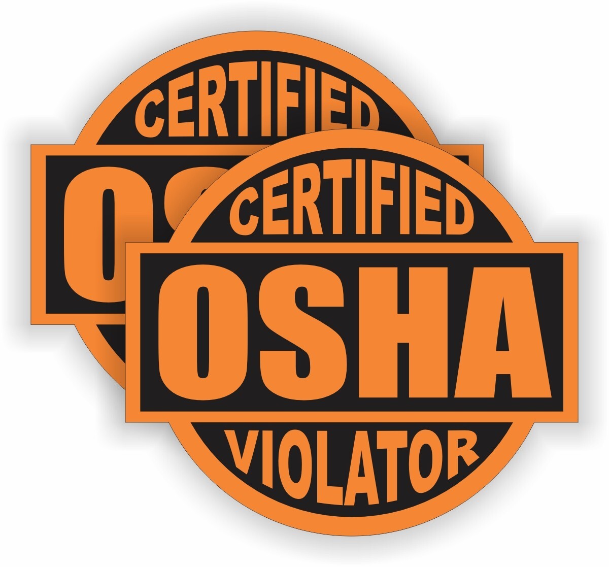 pair - OSHA VIOLATOR Funny Vinyl Hard Hat Safety Helmet Stickers Decals Orange pair - OSHA VIOLATOR Funny Vinyl Hard Hat Safety Helmet Stickers Decals Orange