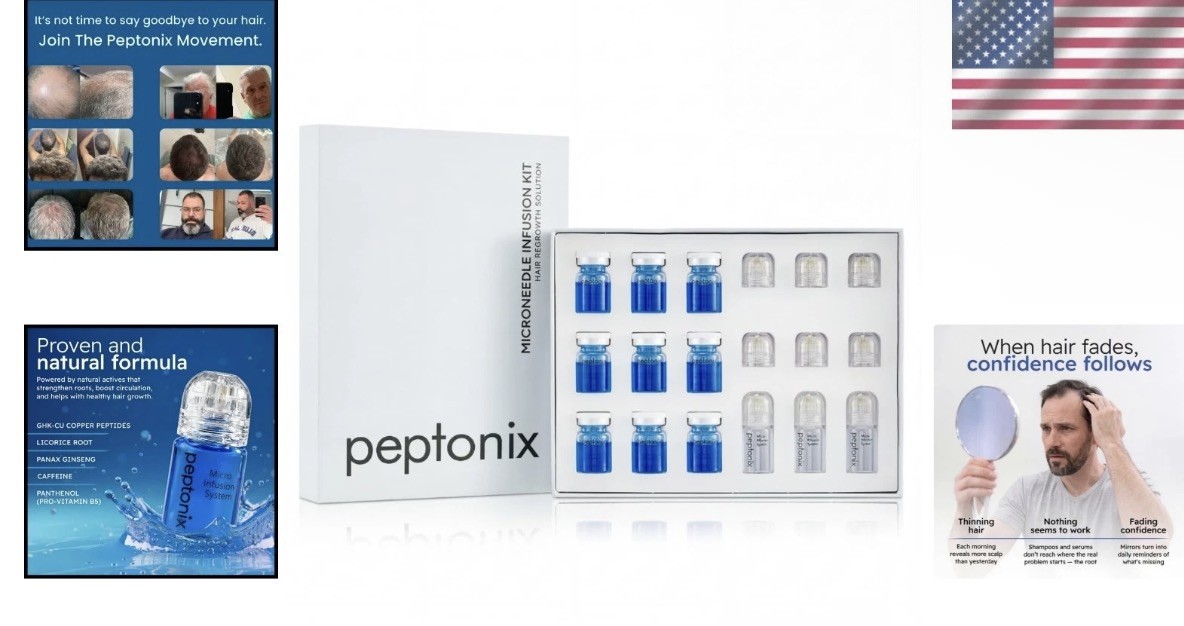Peptonix Copper Peptide Serum System - For Fuller-Looking, Thicker-Looking Ha...