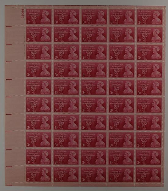 US SCOTT 977 PANE OF 50 MOINA MICHAEL STAMPS 3 CENT FACE MNH