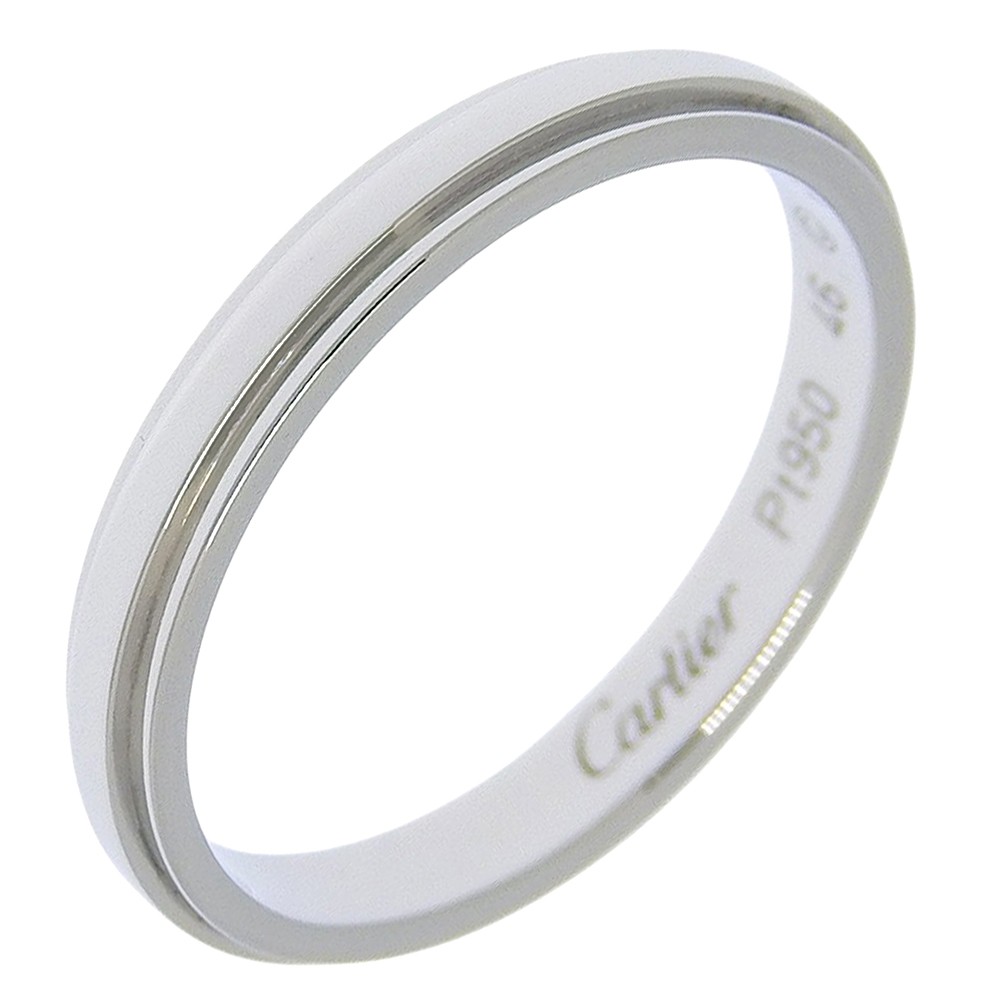 CARTIER D\'Amour Wedding Ring Ring B4093946 Pt950Platinum #3.7(US Size) 2.7...