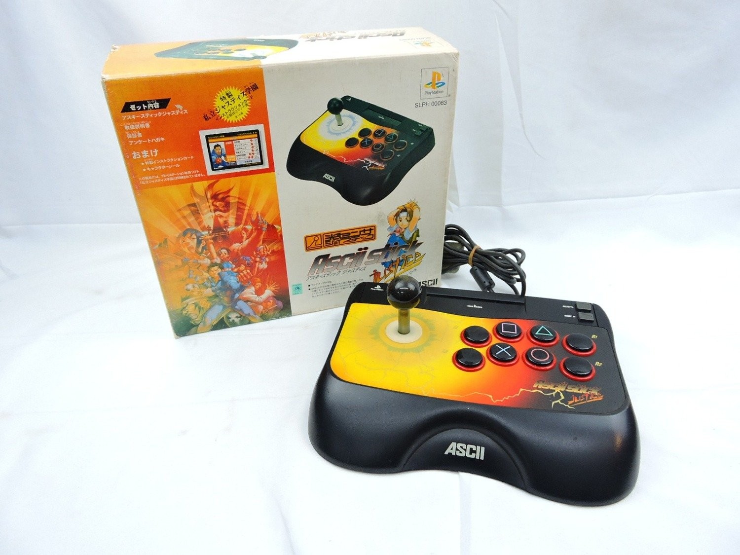 Boxed Playstation 1 Ps1 Ascii Stick Justice SLPH-00083 Arcade Fighting Stick