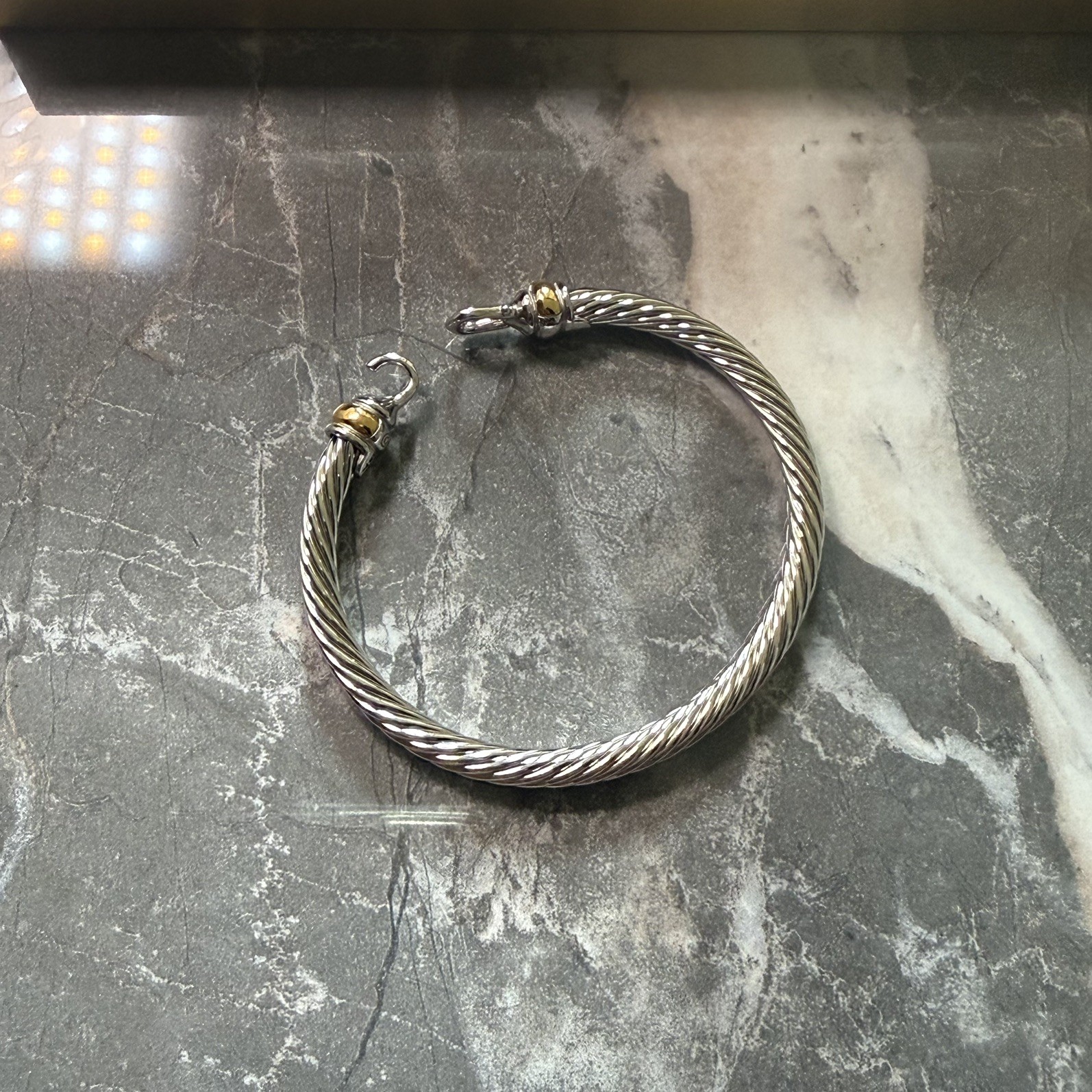 David Yurman 5mm Cable Sterling Silver and 18k Yellow Gold Buckle Bracelet David Yurman 5mm Cable Sterling Silver and 18k Yellow Gold Buckle Bracelet