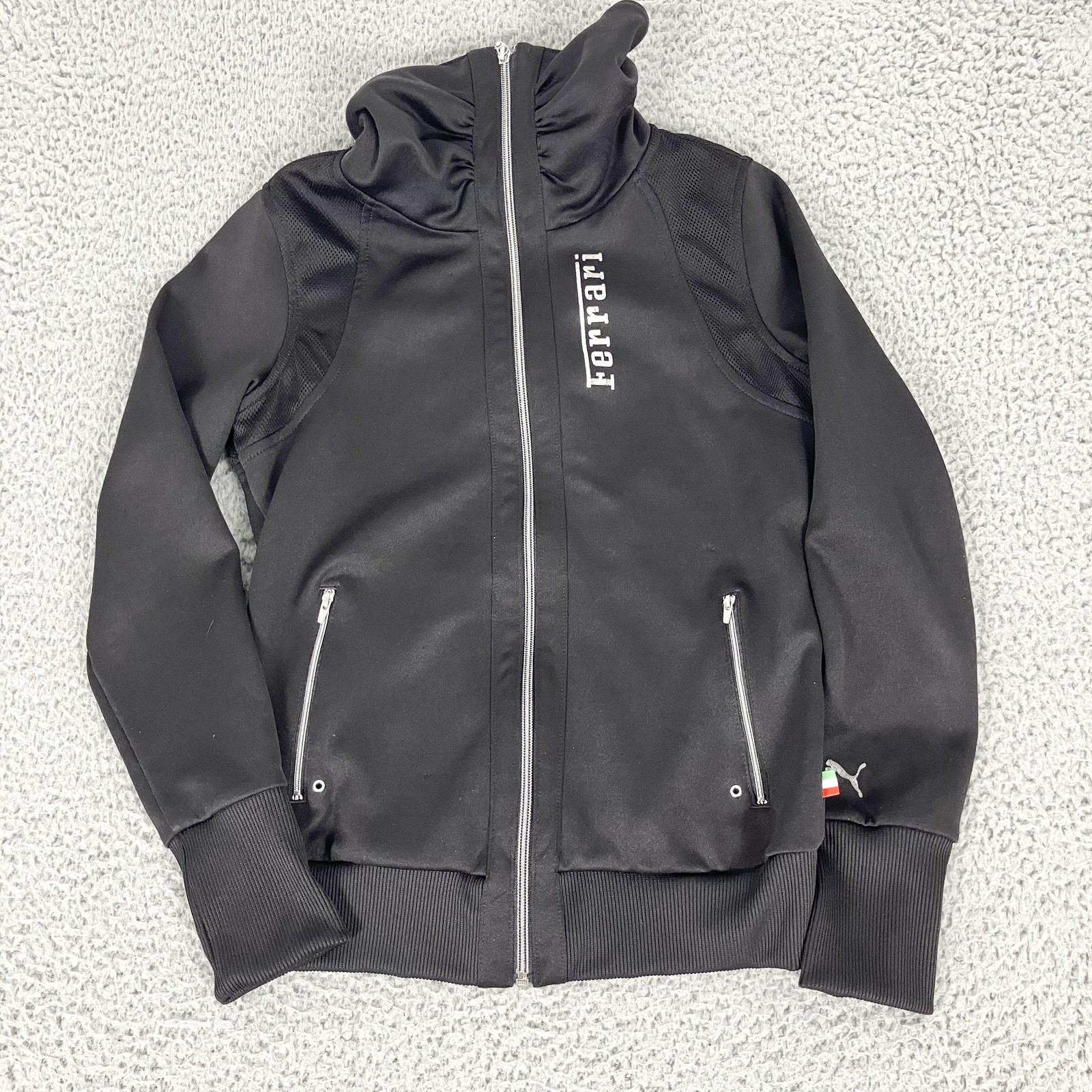 Ferrari Jacket Womens Small Black F1 Racing Puma Full Zip Track Team Scuderia