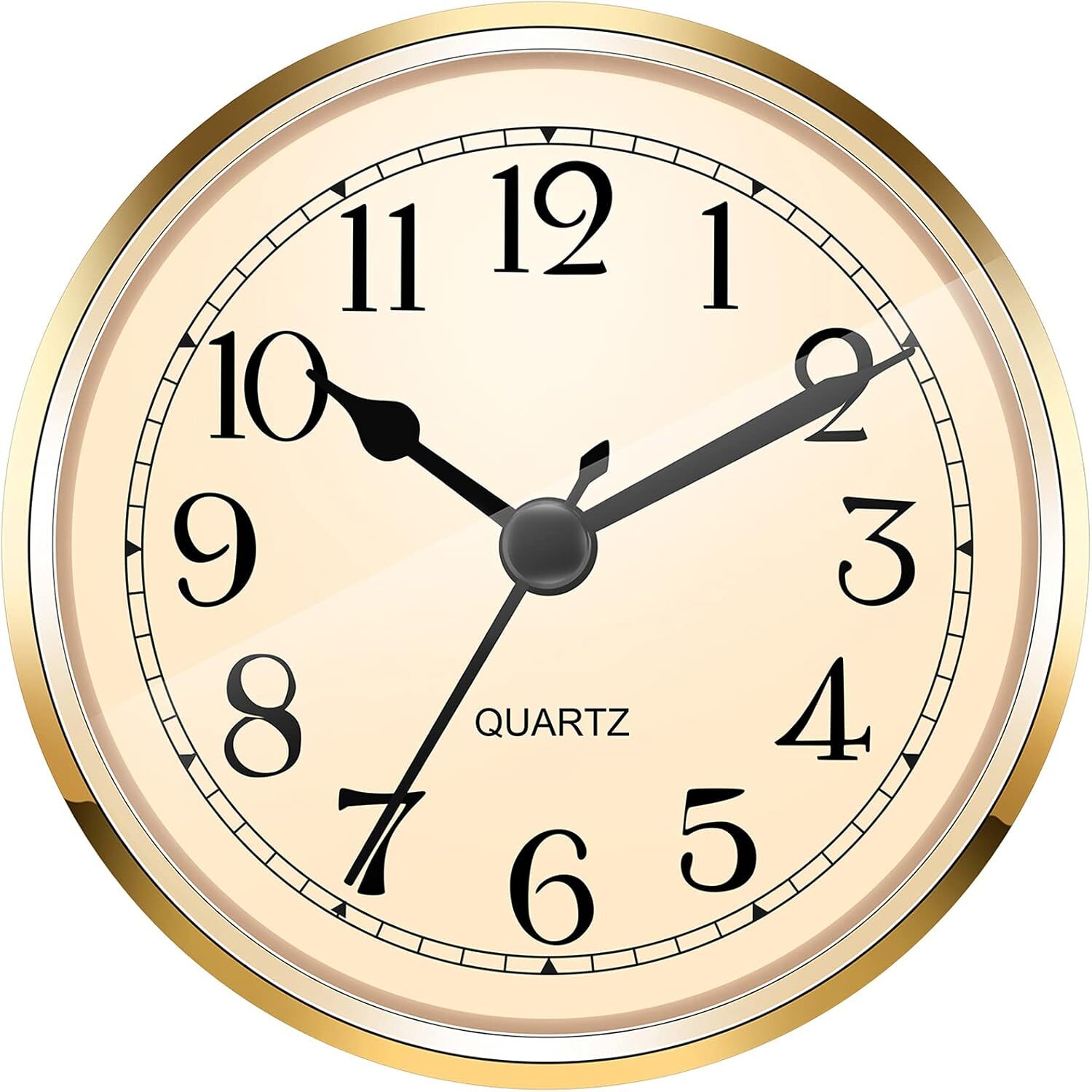 Hicarer 3-1/2 Inch (90 Mm) Quartz Clock Fit-Up/Insert with Arabic Numeral (Gold) Hicarer 3-1/2 Inch (90 Mm) Quartz Clock Fit-Up/Insert with Arabic Numeral (Gold)