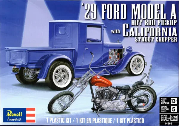 Revell 14565 \'29 Ford Model A Hot Rod Pickup w/California Street Chopper 1/25