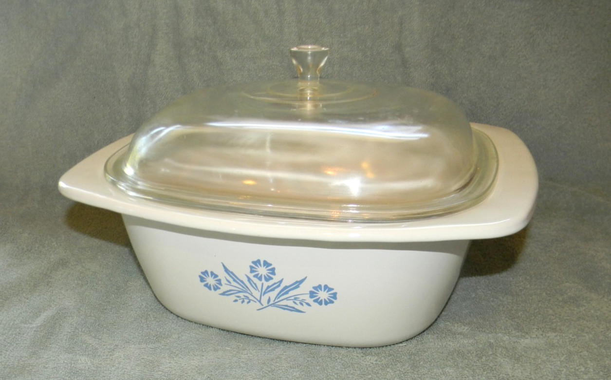 Corning Ware Blue Cornflower 4 Qt. Dutch Oven Roaster P-34-B With Lid P-12-C
