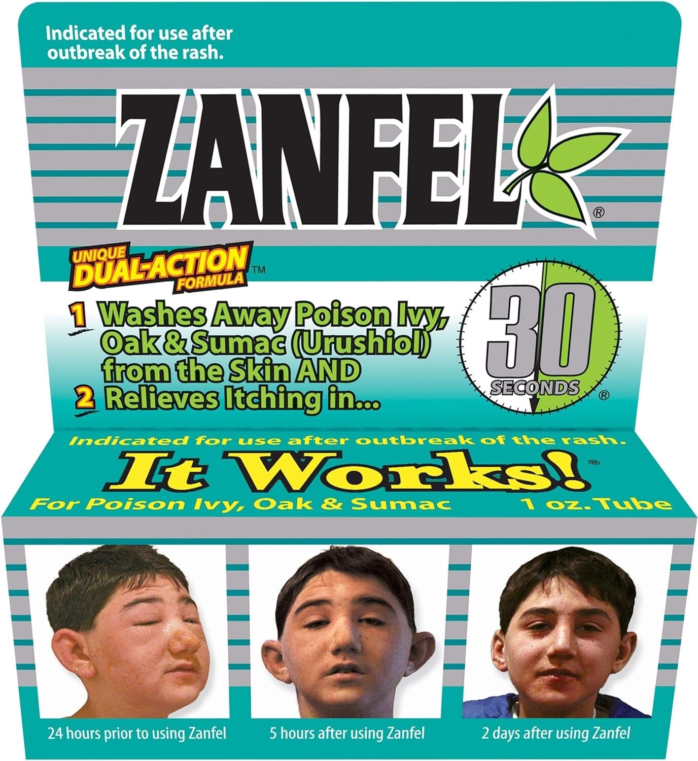 Zanfel Unique Duel-Action Formula Poison Ivy, Oak & Sumac Wash Cream 1 oz. Tube