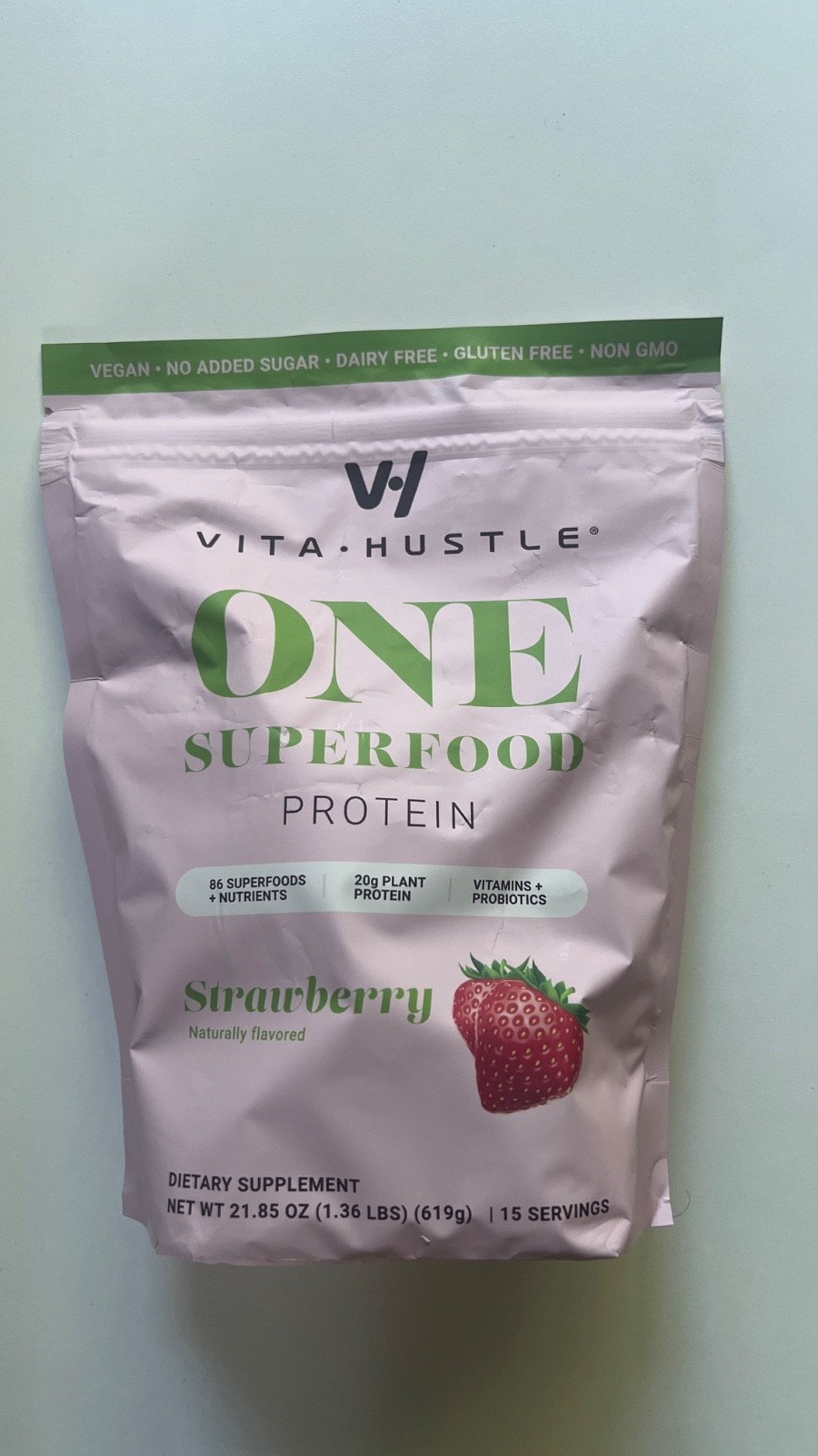 VitaHustle One Superfood Protein Strawberry Kevin Hart 15 Servings Sealed New
