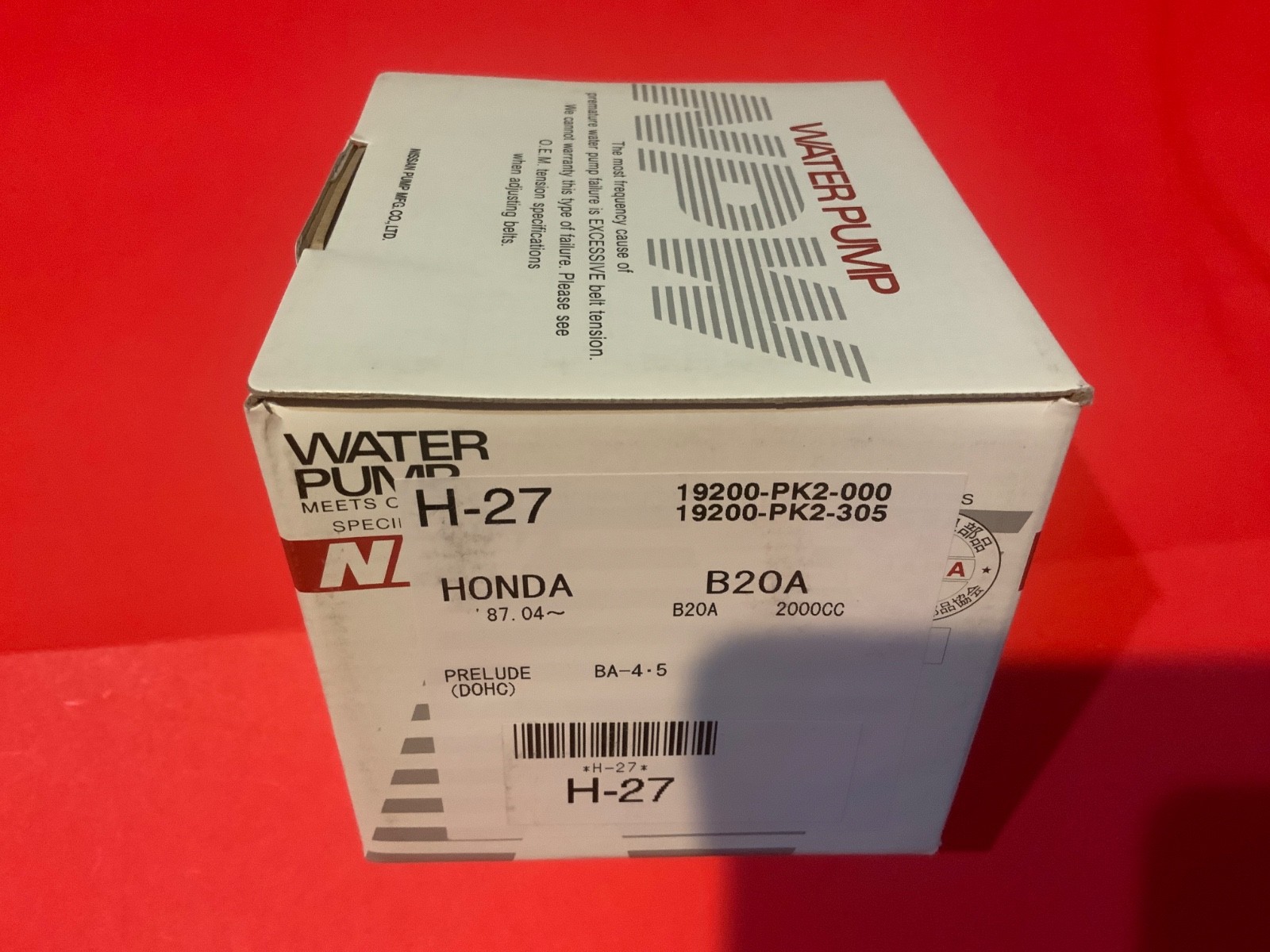 NPW Water Pump MADE IN JAPAN Fits 90-91 Honda Prelude 2.0 2.1 DOHC